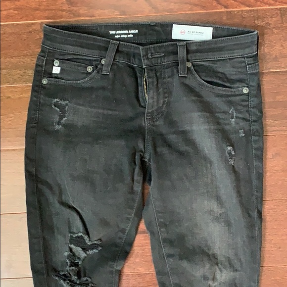Black AG SUPER SKINNY LEGGING ANKLE SIZE 25R - Picture 2 of 8